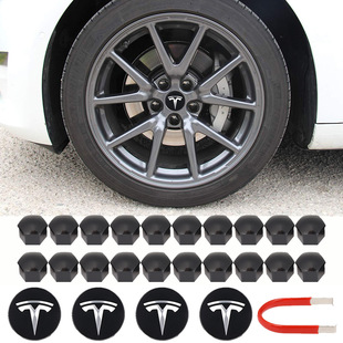 特斯拉Model3/S/X/Y 改装Tesla轮毂螺丝盖装饰帽盖轮胎螺丝帽配件