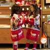女童装圣诞加绒加厚毛衣，秋冬23韩版外套中大儿童中长款针织衫