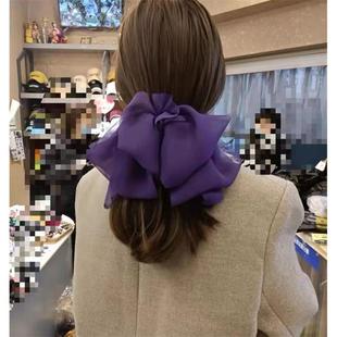 韩国东大门大号小众蝴蝶结发夹后脑勺夸张头花弹簧夹发饰品女