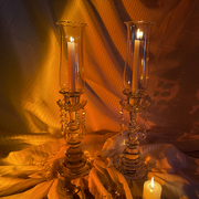 欧式水晶玻璃蜡烛台烛光，晚餐婚庆婚礼烛台，道具餐桌装饰烛台摆件