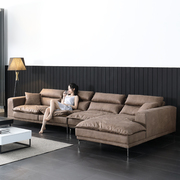 意式极简科技布沙发组合客厅简约现代大小户型转角可拆洗布艺沙发