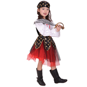 万圣节cosplay服装海盗服公主裙女儿童面具舞会海盗演出服表演服