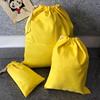 可定制logo加厚黄色帆布束口袋旅行衣物，整理袋抽绳布袋内衣收纳袋