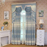 欧式雪尼尔绣花窗帘成品布料客厅，高档大气简约现代卧室，遮光飘窗纱
