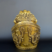 定制黄铜金蟾摆件全铜储蓄罐存钱罐家居，装饰品中式铜器工艺品