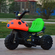 儿童甲壳虫电动摩托车三轮车可坐电瓶车九灯充电瓢虫大玩具车
