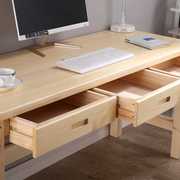 松木书桌简约实木电脑桌，台式家用办公桌，卧室写字台学生学习桌定制