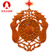 桃木八卦镜挂件中国结平安瓶皮丘，貔貅客厅壁挂木雕装饰工艺品送礼