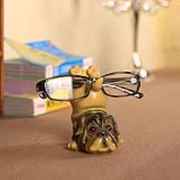 创意家装饰品绅士狗动物实用可爱小摆件家居，树脂工艺品眼镜支架