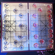 中国象棋套装送礼大号，透明立体水晶象棋棋盘，折叠学生家用创意