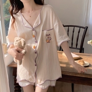 俞兆林睡衣女夏季短袖纯棉，2023年少女士可爱学生家居服两件套