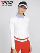 韩国高高尔夫球女装秋冬长装袖端服运动高弹恤上衣