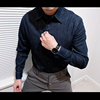 Calvin Klein/CK男士长袖衬衫牛仔色时尚休闲纯棉柔软CM1-25