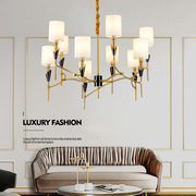 客厅灯吊灯具美式餐厅创意，现代简约个性卧室，家用布艺简欧式吊灯饰