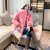 粉红色温柔系羽绒服女中长款加厚立领白鸭绒外套冬季2023欧货