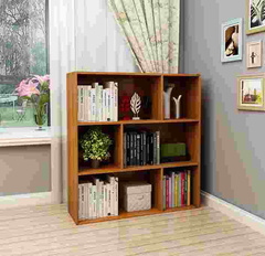 简约现代五格书柜置物柜书架储物柜自由组合格子柜书架木质小柜子