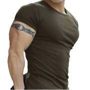 男特种兵战术短袖T恤健身运动修紧身衣弹力纯棉黑白色显肌肉