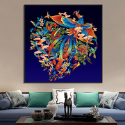 十字绣孔雀现代中国风画动物系列花鸟图百鸟，朝凤凰图客厅古风大幅