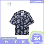 it5cmfivecm男装短袖，衬衫春季复古时尚，满幅印花8304s2i