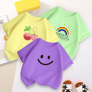 彩虹女童短袖t恤夏季纯棉儿童，亲子装夏装宝宝，体恤袖上衣服母女装