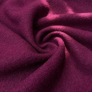 布艺岛纯色紫罗兰弹力针织羊毛，毛呢磨毛布料，秋冬外套大衣服装面料