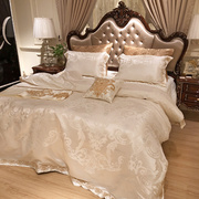 定制欧式纯白色四件套1.8m酒店全棉，提花床上用品六件套刺绣床盖