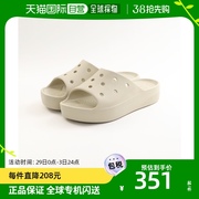 日本直邮Crocs女士休闲鞋白色圆头高帮平底舒适时尚潮流
