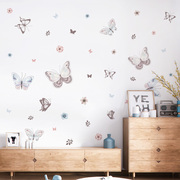 蝴蝶贴纸自粘电视背景墙r温馨卧室床头，墙贴装饰小图案墙壁贴画遮