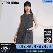 Vero Moda奥莱夏季时尚通勤OL字母简约无袖短款连衣裙子