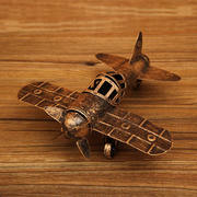 复古怀旧铁艺飞机模型摆件装饰品老物件工业风男生桌面金属工艺品