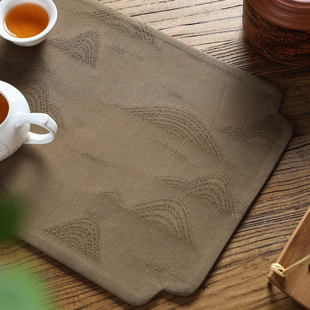 品雅手工棉麻茶席干泡天丝麻茶垫垫中式复古茶桌布垫桌旗茶巾茶盘