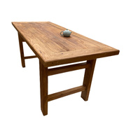 老榆木桌复古老木板茶桌原木禅意餐桌门板北方实木吧台家用桌面+