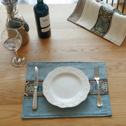 北欧简约餐垫桌垫盖布盘垫碗垫长方形布艺隔热垫西餐垫防滑餐垫