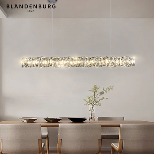 吧台水晶吊灯现代轻奢创意餐桌灯北欧艺术时尚极简一字长条餐厅灯