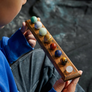 天然水晶球八大行星摆件太阳系，矿物模型桌面创意，装饰儿童玩具礼物