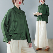 民族风复古文艺中式小众设计衬衫长袖上衣女2022春秋衬衣中式潮