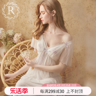 RoseTree公主睡裙女夏季短袖性感甜美少女带胸垫睡衣裙2023年
