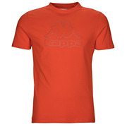 Kappa背靠背男装圆领运动T恤纯棉透气短袖上衣红色2024夏季