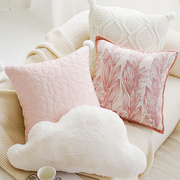 ins风法式粉色小清新简约靠枕沙发抱枕套客厅奶油风靠背飘窗靠垫