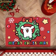 红色新年圣诞线条小狗，硅藻泥浴室吸水地垫卫生间，脚垫家用防滑地垫