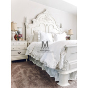 美式仿古定制轻奢欧式法式实木，雕花卧室双人床1.51.8复古做旧婚床
