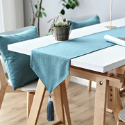 北欧棉麻纯色桌旗 简约现代餐桌茶几餐边柜鞋柜装饰盖布 双面可用