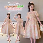 巴拉巴拉韩系女童裙子夏天洋气2023大童夏装雪纺连衣裙夏季女