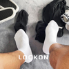 LOCKON虎熊 3双装纯色男士夏季短筒运动棉袜商务袜黑袜白袜熊袜子