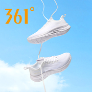 氢速361女鞋运动鞋女2024夏季网面透气休闲鞋，白色轻便跑步鞋