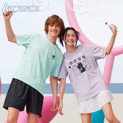 川崎羽毛球服男女运动休闲T恤短袖上衣K1C02-B3994 A3945舒适