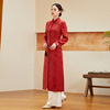唐装中国风女装汉服红色，上衣女唐装，禅意新中式佛系旗袍禅服茶服秋
