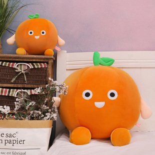 橙子公仔橘子大玩偶桔子抱枕水果布娃娃毛绒玩具圆形靠枕卧室摆件