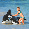 水上乐园充气海豚坐骑游泳圈玩具，成人冲气浮，排大人鲸鱼鲨鱼游泳圈