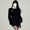 改良版夹棉毛呢外套秋冬季女装黑色复古加厚小个子西装式呢大衣